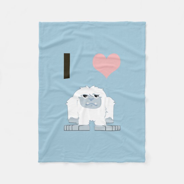 Ich hebe Yeti Niedlich Cartoon Schneemonster Fleecedecke (Vorderseite)