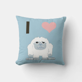 Ich hebe Yeti Niedlich Cartoon Schneemonster Kissen
