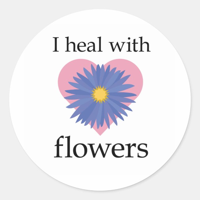 Ich heile mit Blume Runder Aufkleber (Vorderseite)