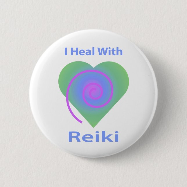 Ich heile mit Reiki Button (Vorderseite)