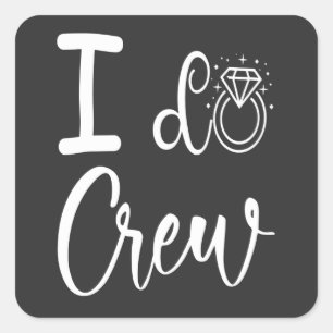Ich heirate Crew Hochzeit Brautparty Quadratischer Aufkleber