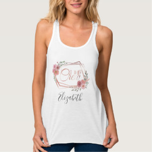 Ich heirate Crew Pink Florale Röte Pink Blumen Grü Tank Top