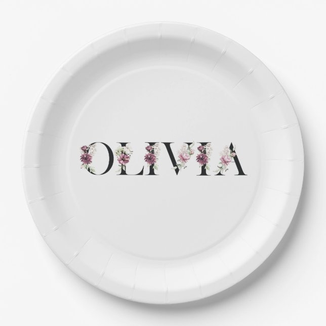 Ich heiße Olivia. Ich heiße Olivia. Pappteller (Vorderseite)