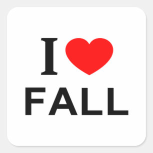 Ich ❤️ HERBST ICH LIEBE HERBST ICH HERZ HERBST Quadratischer Aufkleber