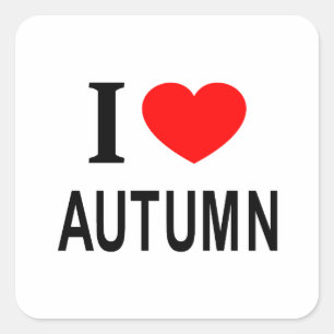 Ich ❤️ HERBST Ich liebe HERBST Ich mag HERBST Quadratischer Aufkleber