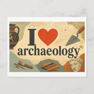 "Ich [Herz] Archäologie" Postkarte