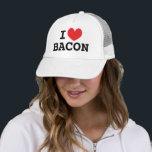 Ich Herz Bacon Trucker Hut für Speckliebhaber Truckerkappe<br><div class="desc">Ich Herz Bacon Trucker Hut für Speck-Liebhaber. Machen Sie Ihre eigene Fun Cap. Personalisieren Sie diese Vorlage mit Ihrem eigenen lustigen Text.</div>
