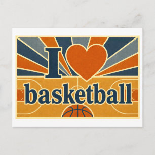 "Ich [Herz] Basketball" Postkarte