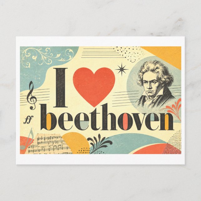 "Ich [Herz] Beethoven" Postkarte (Vorderseite)