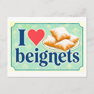 "Ich [Herz] Beignets" Postkarte