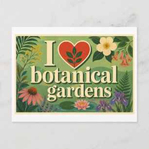 "Ich [Herz] Botanische Gärten" Postkarte