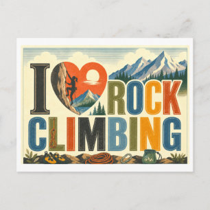 "Ich [Herz] Boulderklettern" Postkarte
