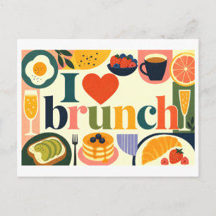 "Ich [Herz] Brunchen" Postkarte