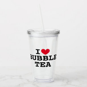 Ich Herz Bubble Tee transparente Acrylic Tumbler C Acryltrinkbecher