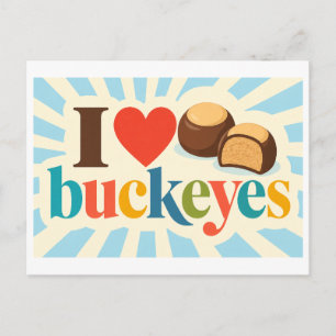 "Ich [Herz] Buckeyes" Postkarte