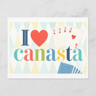 "Ich [Herz] Canasta" Postkarte