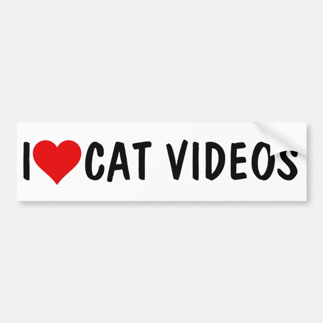 ICH HERZ CAT-VIDEOS AUTOAUFKLEBER (Vorne)