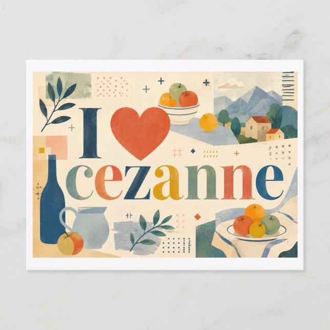 "Ich [Herz] Cezanne" Postkarte (Vorderseite)