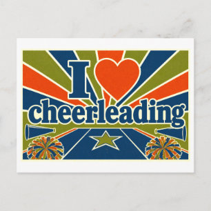 "Ich [Herz] Cheerleading" Postkarte