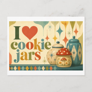 "Ich [Herz] Cookie-Gläser" Postkarte