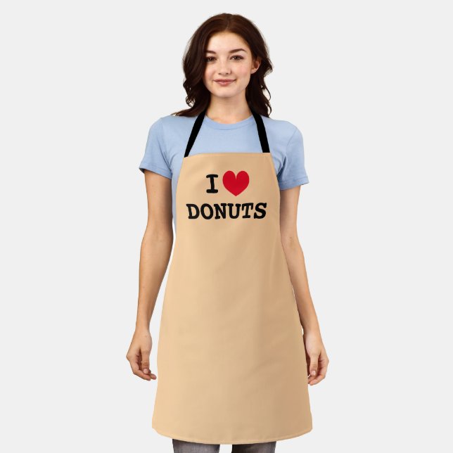 Ich Herz Donuts Custom Farbe Backen Schürze (Getragen)