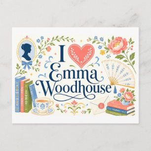 "Ich [Herz] Emma Woodhouse" Postkarte