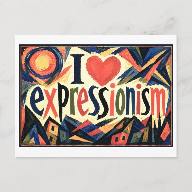 "Ich [Herz] Expressionismus" Postkarte (Vorderseite)