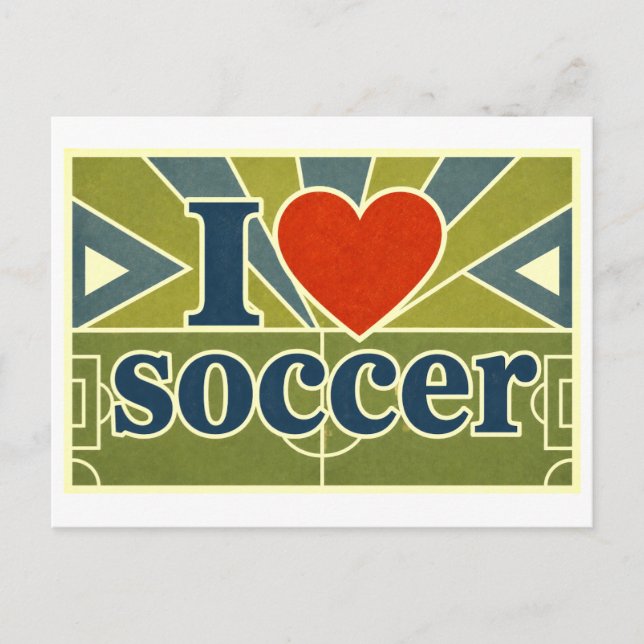 "Ich [Herz] Fußball" Postkarte (Vorderseite)