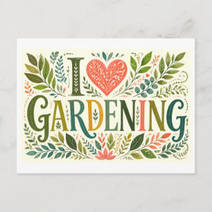 Ich [Herz] Gartenarbeit Postkarte