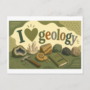 "Ich [Herz] Geologie" Postkarte