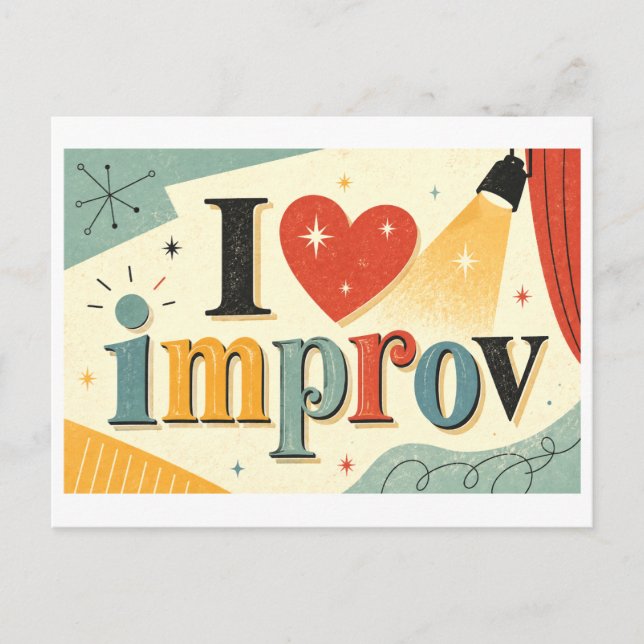 "Ich [Herz] Improvisation" Postkarte (Vorderseite)
