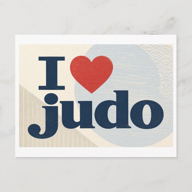 "Ich [Herz] Judo" Postkarte (Vorderseite)