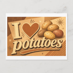 "Ich [Herz] Kartoffeln" Postkarte