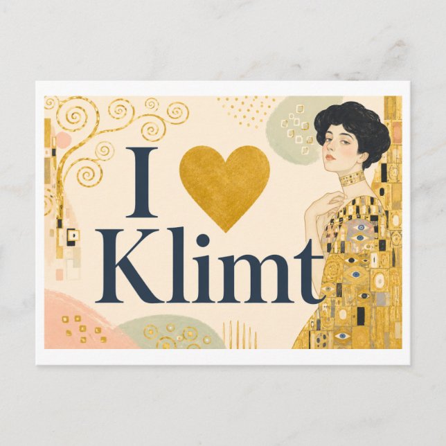 "Ich [Herz] Klimt" Postkarte (Vorderseite)