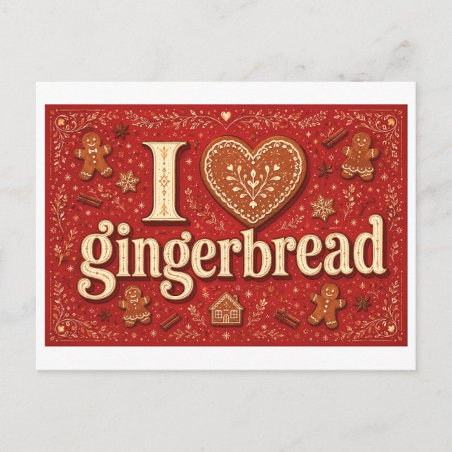 "Ich [Herz] Lebkuchen" Postkarte (Vorderseite)