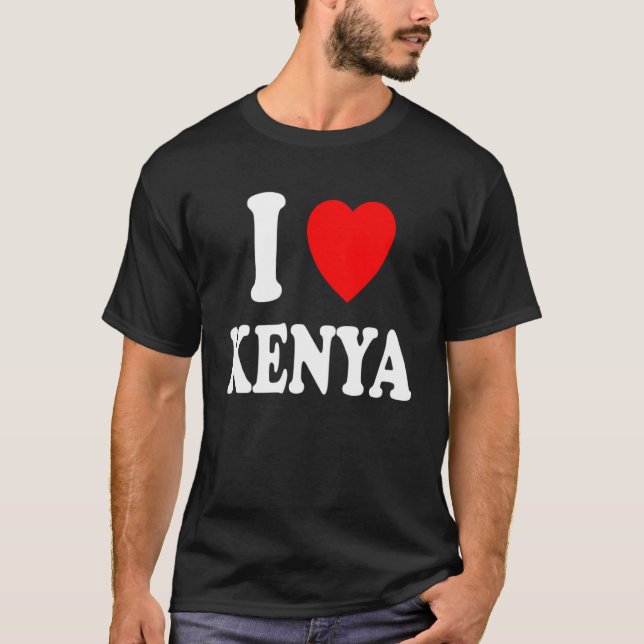 Ich Herz Liebe Kenya Reisen Tourismus Zuhause Urla T-Shirt (Vorderseite)