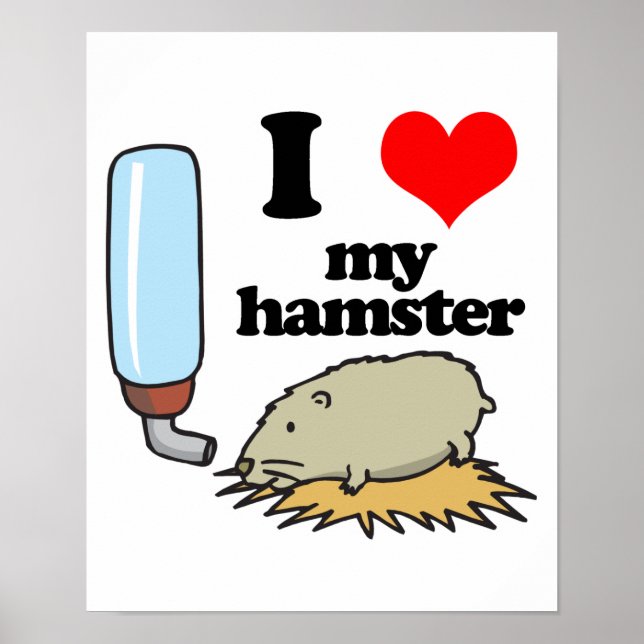 Ich Herz (Liebe) Mein Hamster Poster (Vorne)