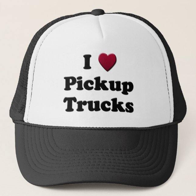 Ich Herz-Lieferwagen-LKW Truckerkappe (Vorderseite)