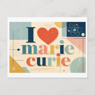 "Ich [Herz] Marie Curie" Postkarte