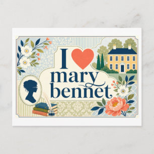 "Ich [Herz] Mary Bennet" Postkarte