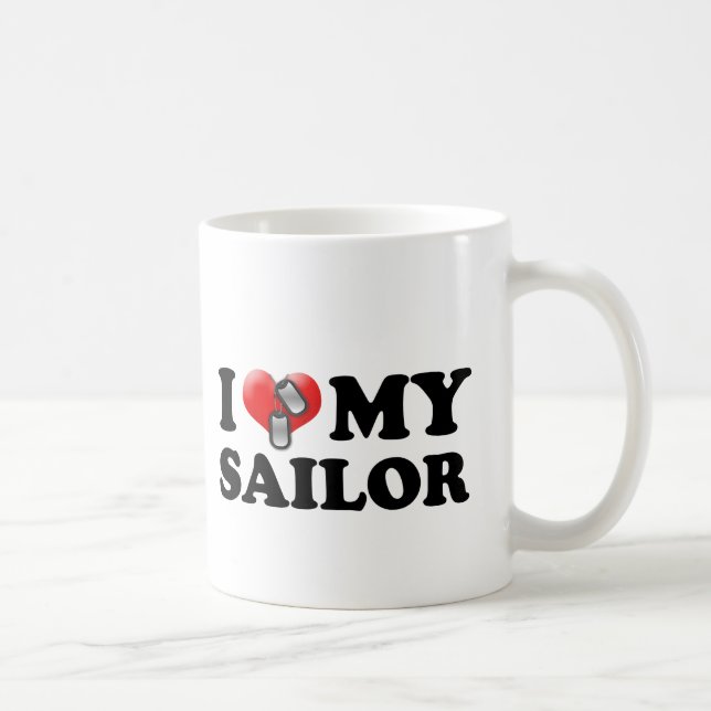Ich (Herz) mein Segler Kaffeetasse (Rechts)