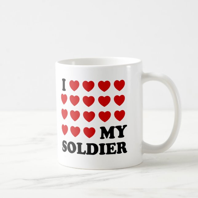 Ich (Herz) mein Soldat Kaffeetasse (Rechts)