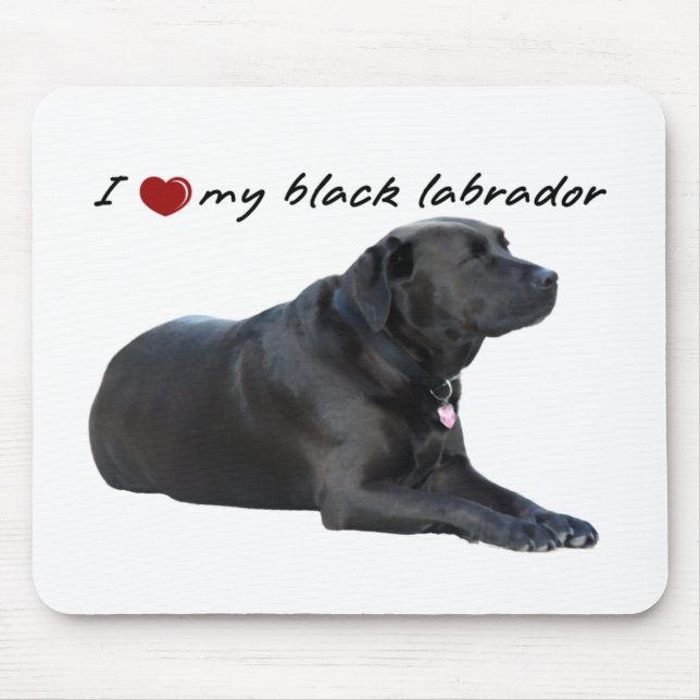 Ich "Herz" meine Labrador Retriever Worte mit Foto Mousepad (Vorne)