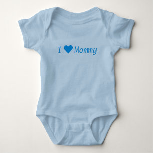 Ich [Herz] Mommy Blue Bodysuit Baby Strampler