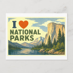 "Ich [Herz] Nationalparks" Postkarte