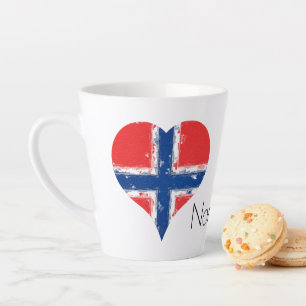 Ich Herz Norwegen gestörte gestrichene Herz-Fahne Milchtasse