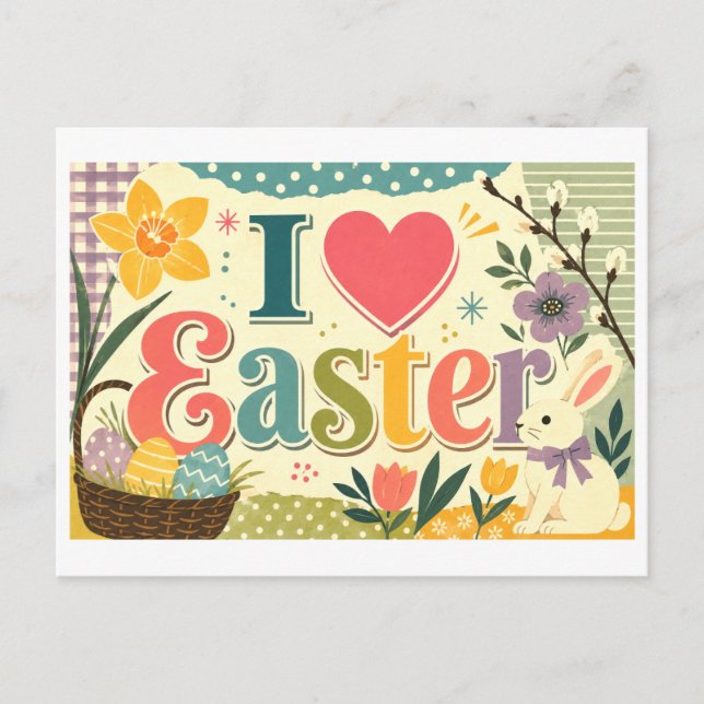 "Ich [Herz] Ostern" Postkarte (Vorderseite)