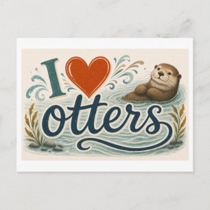 "Ich [Herz] Otter" Postkarte