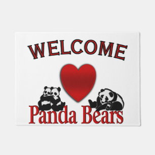 Ich Herz Panda Bears Fun Willkommensmat Fußmatte