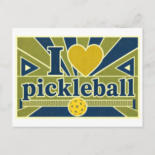 "Ich [Herz] Pickleball" Postkarte